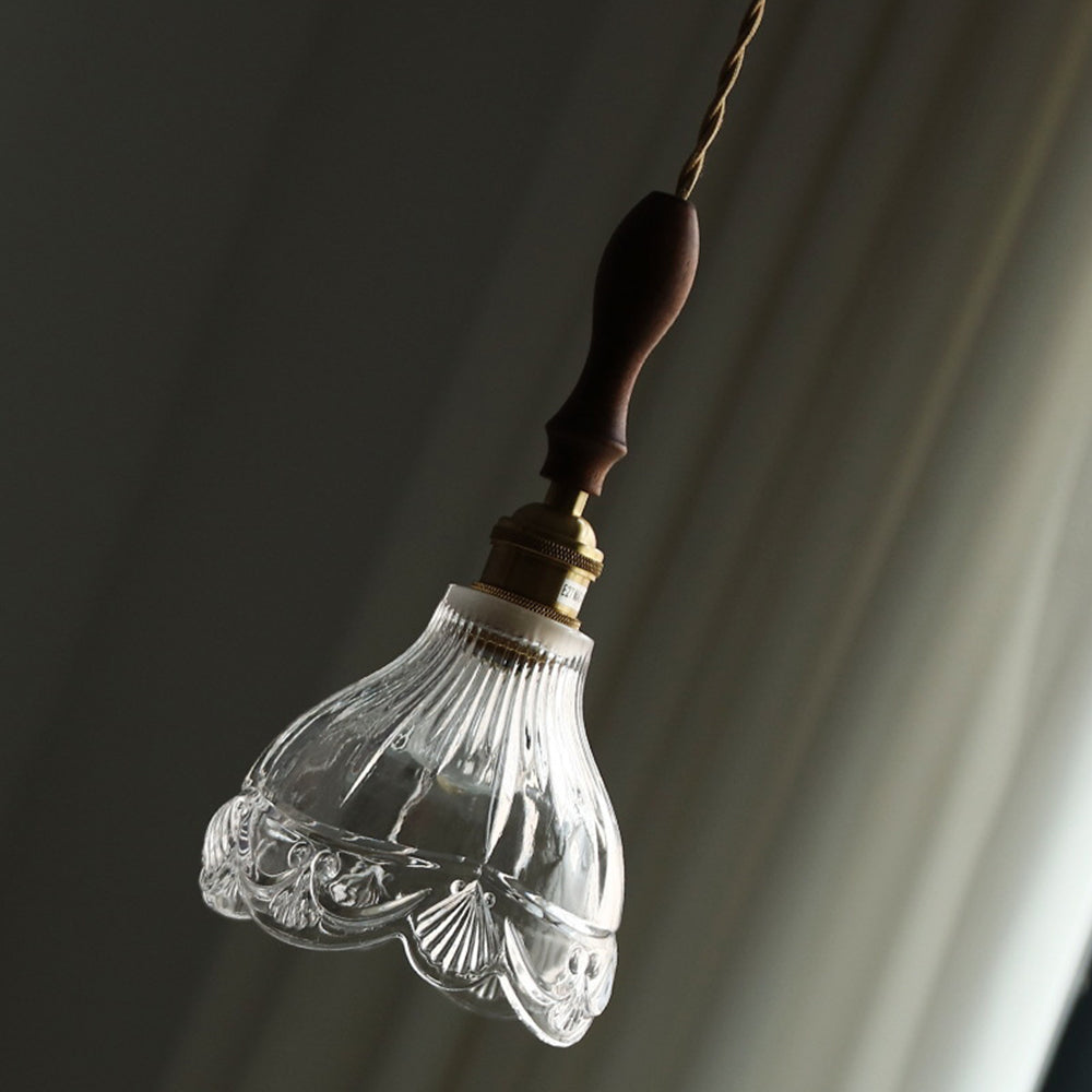 Vintage Small Glass Pendant Lighting For Bedroom
