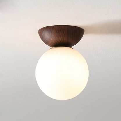 Nordic Glass Wood Ceiling Lighting