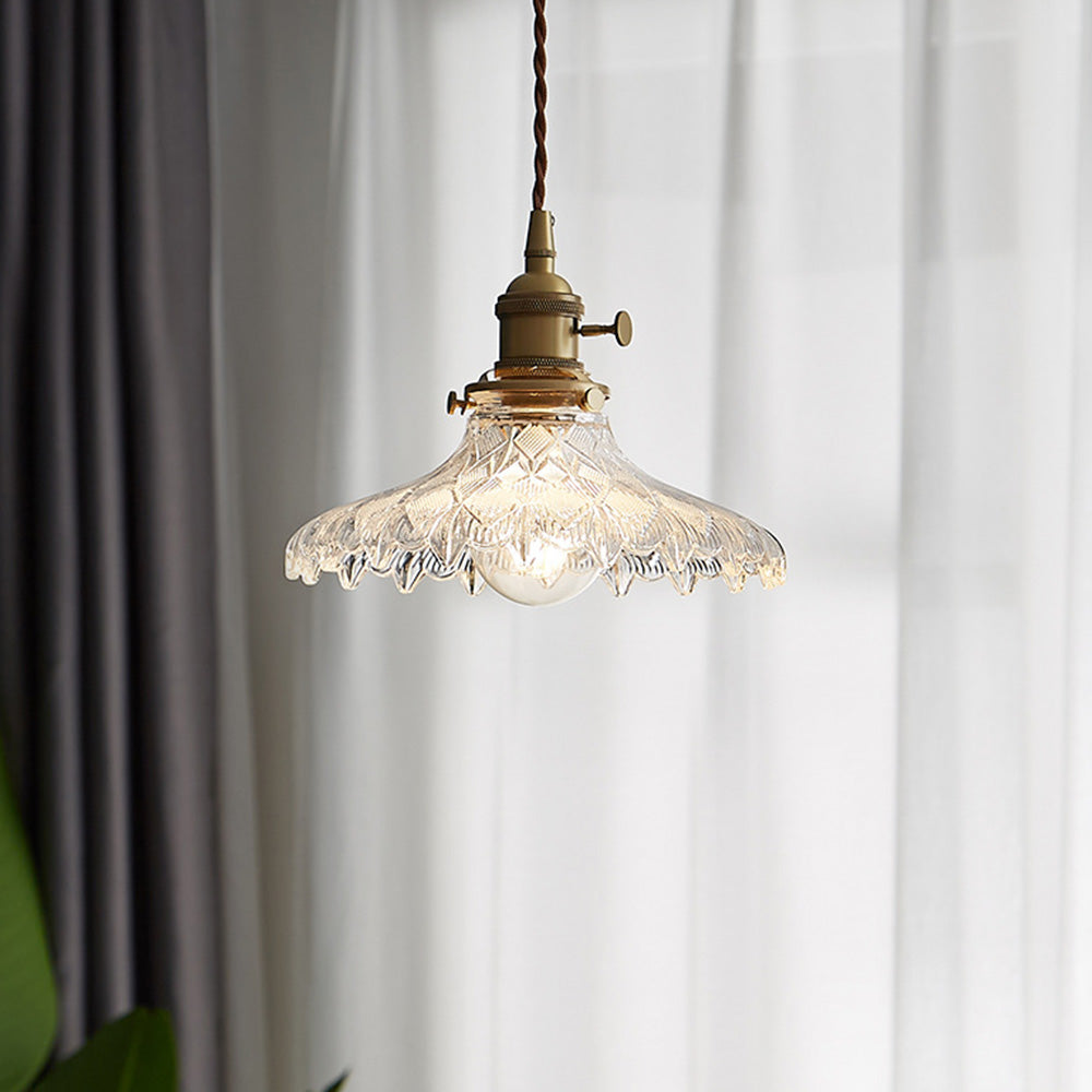 Vintage Glass Transparent Pendant Lighting For Bedroom