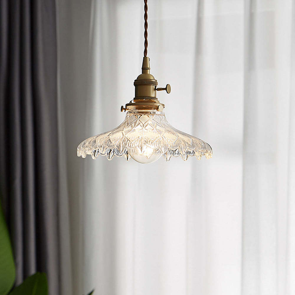 Vintage Glass Transparent Pendant Lighting For Bedroom