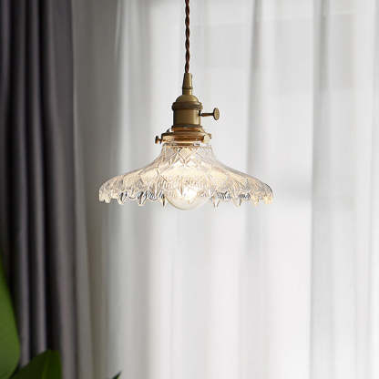 Vintage Glass Transparent Pendant Lighting For Bedroom