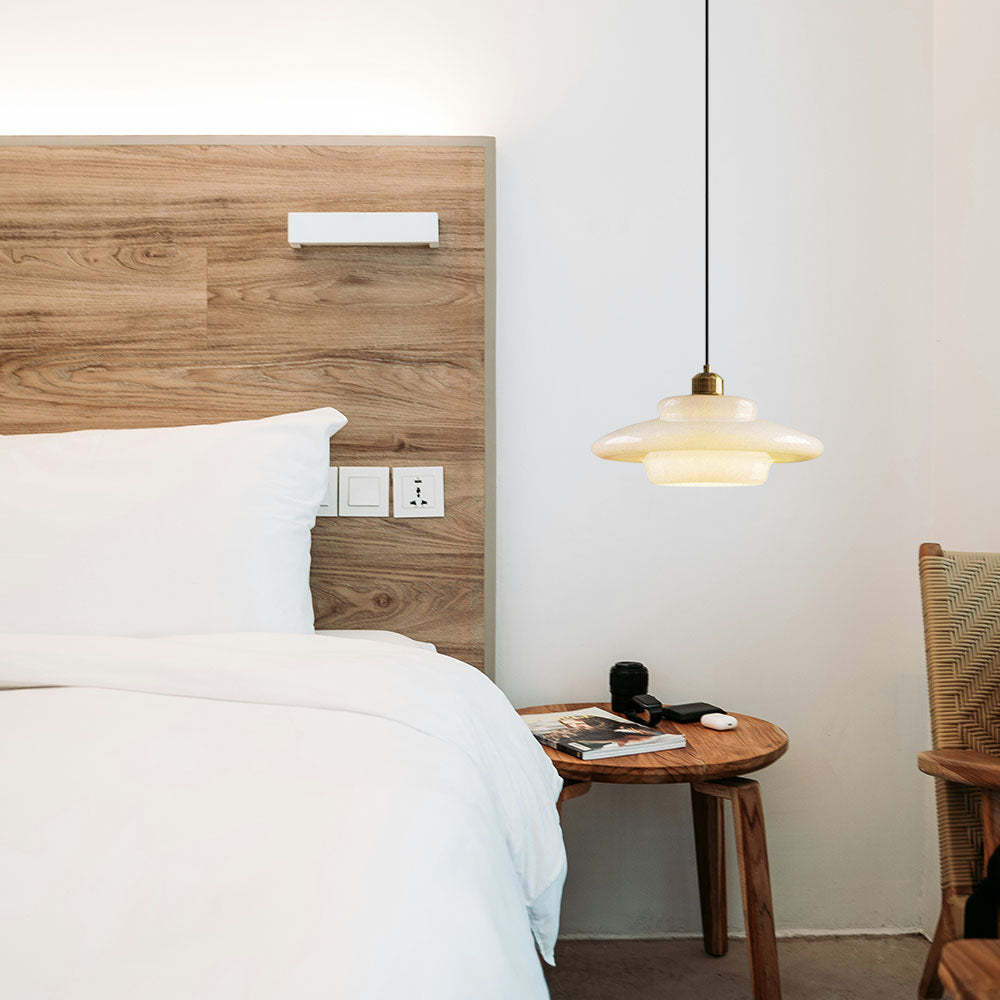 Mid Century Milk White Glass Pendant Hanging Light