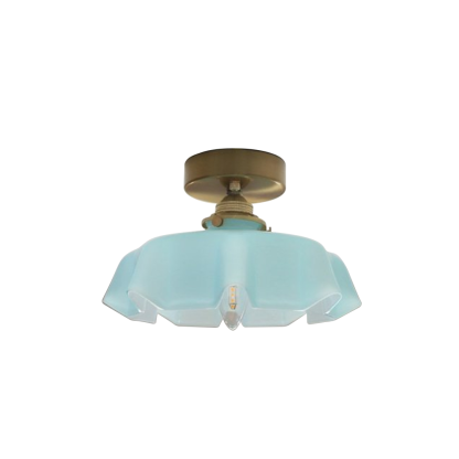 Flower Shaped GlassCeiling Light Macaron Color Ceiling Lamp -Homdiy
