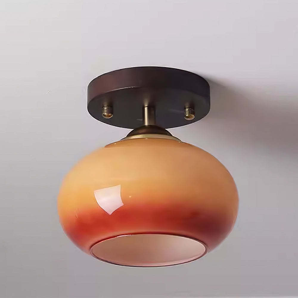 Vintage Orange Round Ceiling Bedroom Lighting