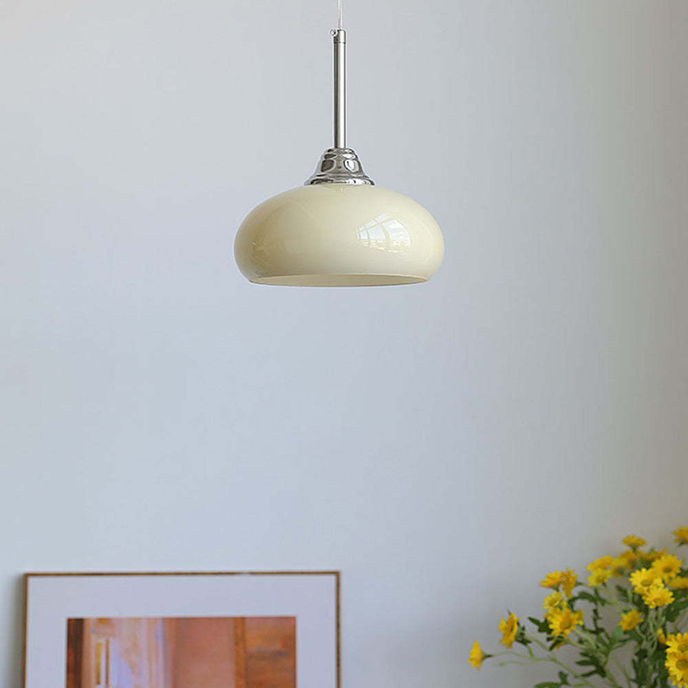 Contemporary Round White Bedside Pendant Lights