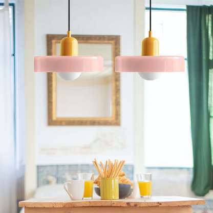 2 Lights Modern Coloured Glass Pendant Light