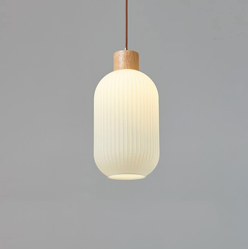 Nordic White Lantern Glass Pendant Lamp -Homdiy