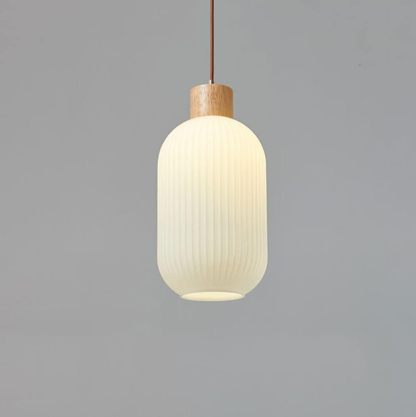 Nordic White Lantern Glass Pendant Lamp -Homdiy