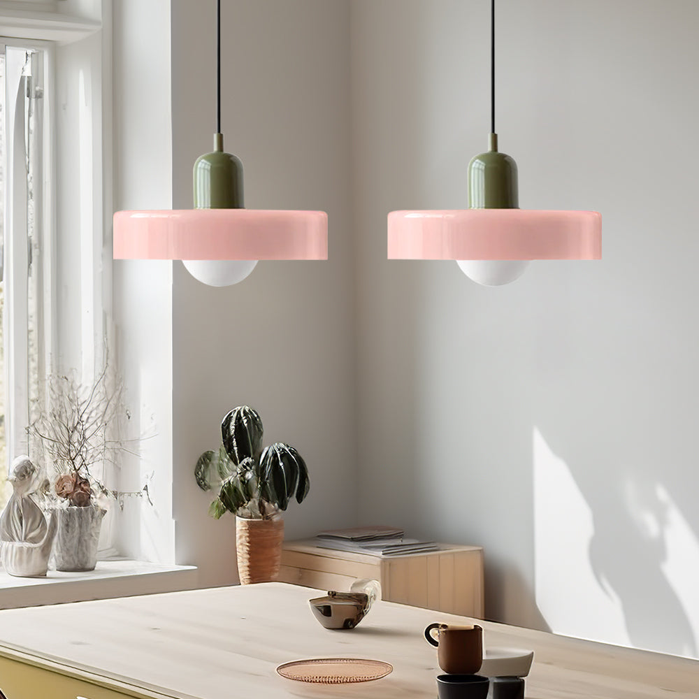 2 Lights Modern Coloured Glass Pendant Light