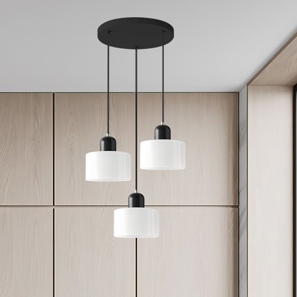 Contemporary 3-Heads Glass Pendant Light For Kitchen