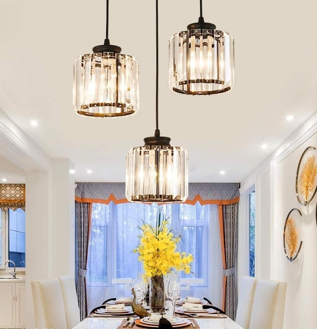 Modern Multi-Head Crystal Kitchen Island Lamps