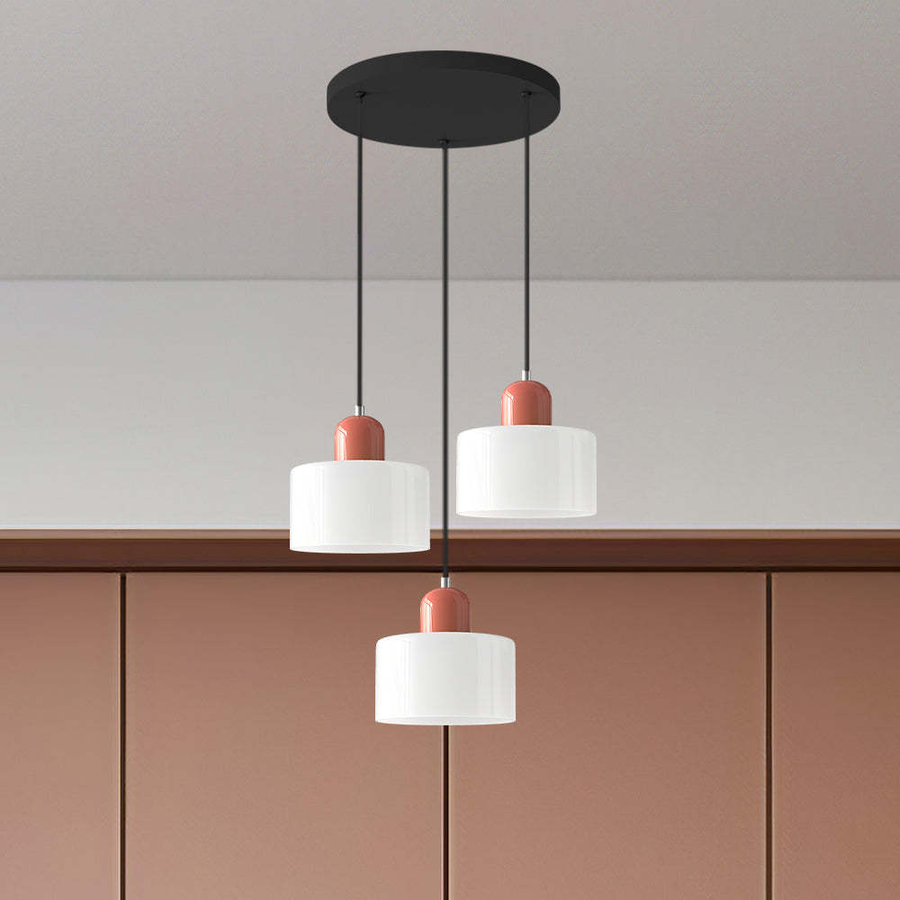 Contemporary 3-Heads Glass Pendant Light For Kitchen