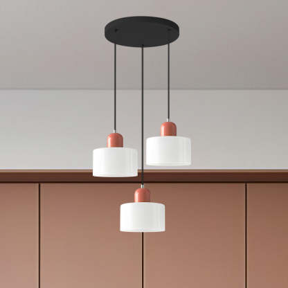 Contemporary 3-Heads Glass Pendant Light For Kitchen