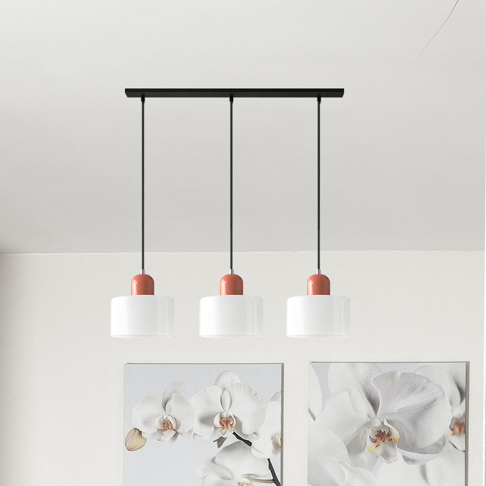 Contemporary 3-Heads Glass Pendant Light For Kitchen