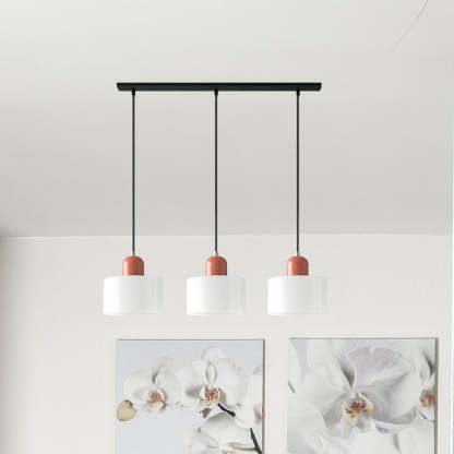 Contemporary 3-Heads Glass Pendant Light For Kitchen