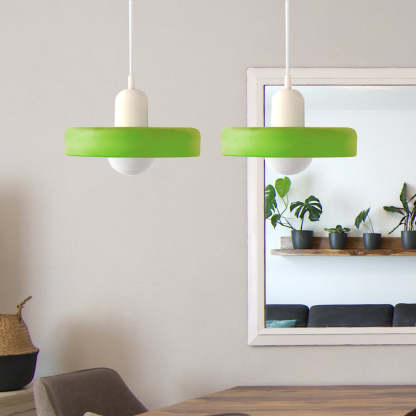2 Lights Modern Coloured Glass Pendant Light