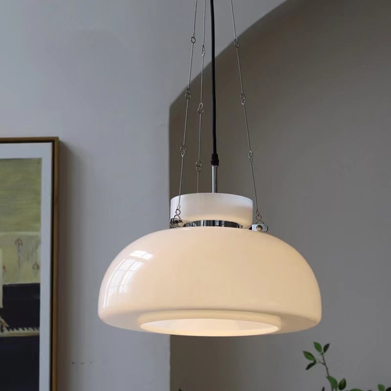 Mid-Century Modern Bauhaus Dome Glass Pendant Light -Homdiy