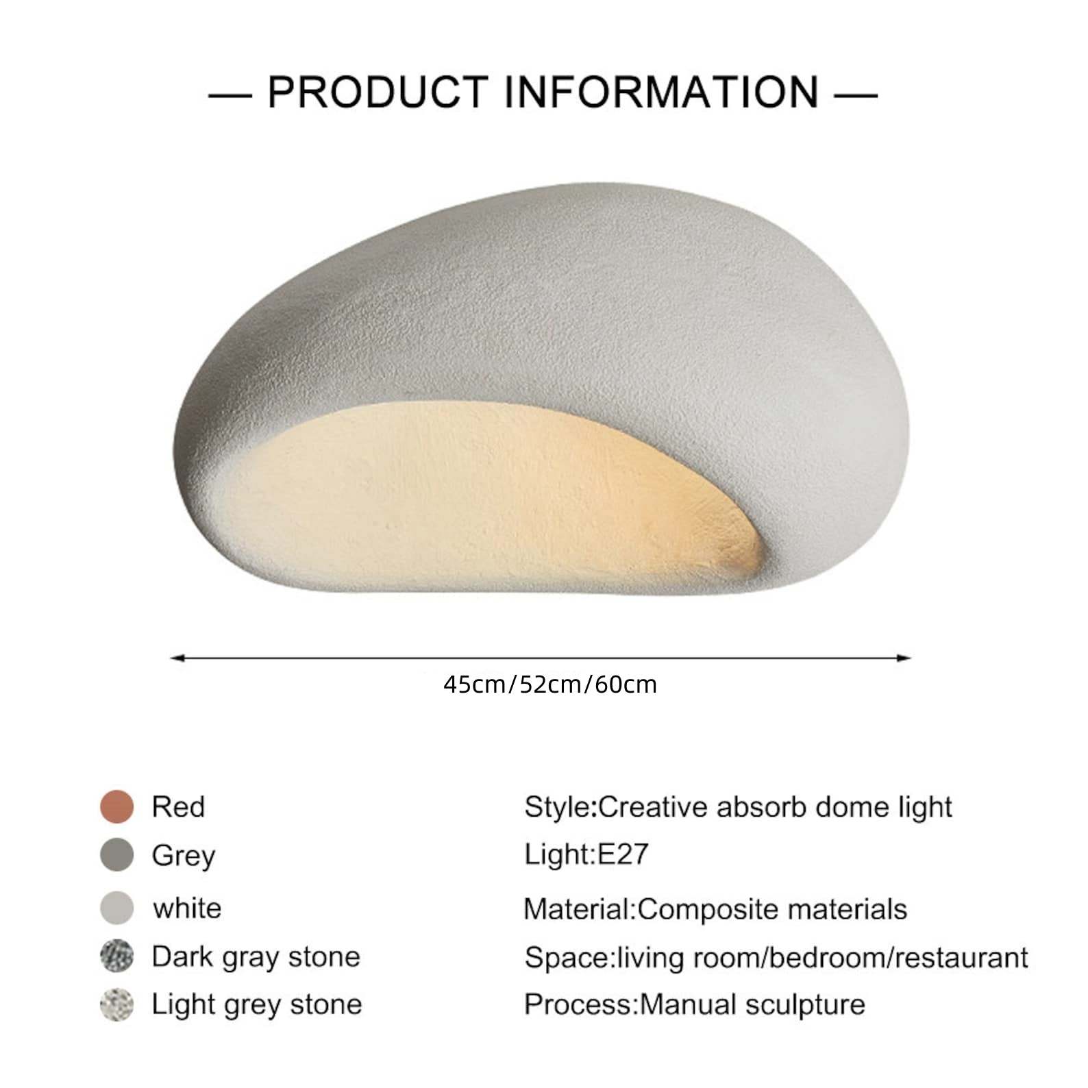 Wabi Sabi Khmara Flush Ceiling Light -Homdiy