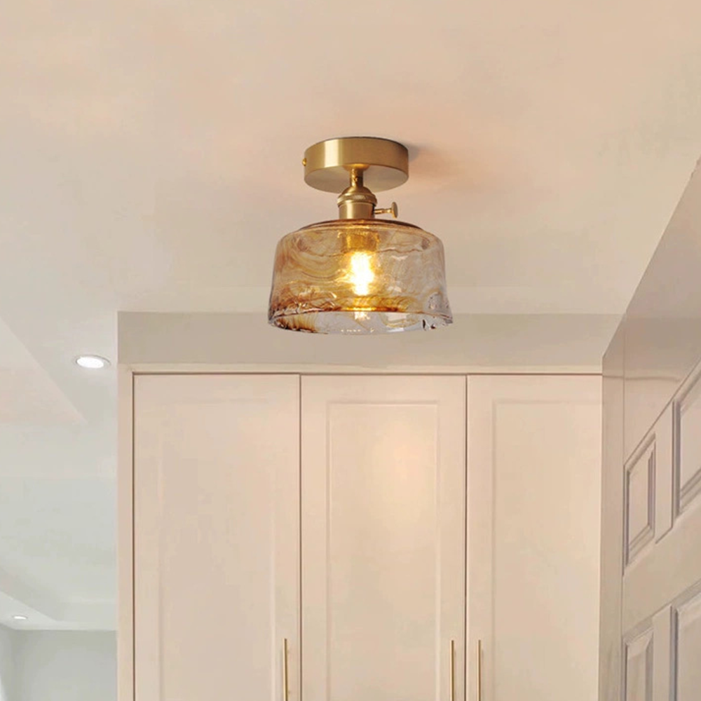 Antique Simple Glass Ceiling Lighting For Bedroom