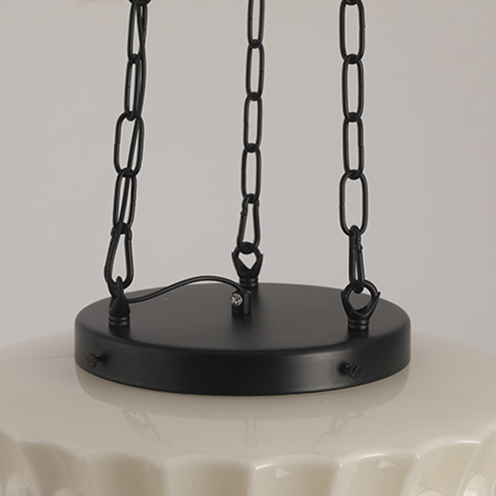 White Vintage Round Pendant Light -Homdiy