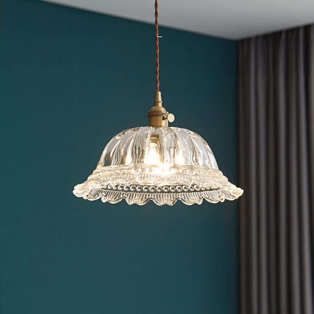 Vintage Glass Globe Pendant Light For Bedroom