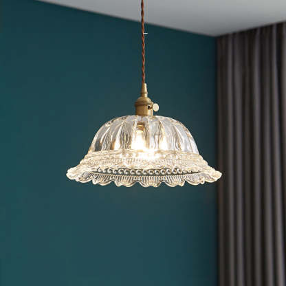 Vintage Glass Globe Pendant Light For Bedroom