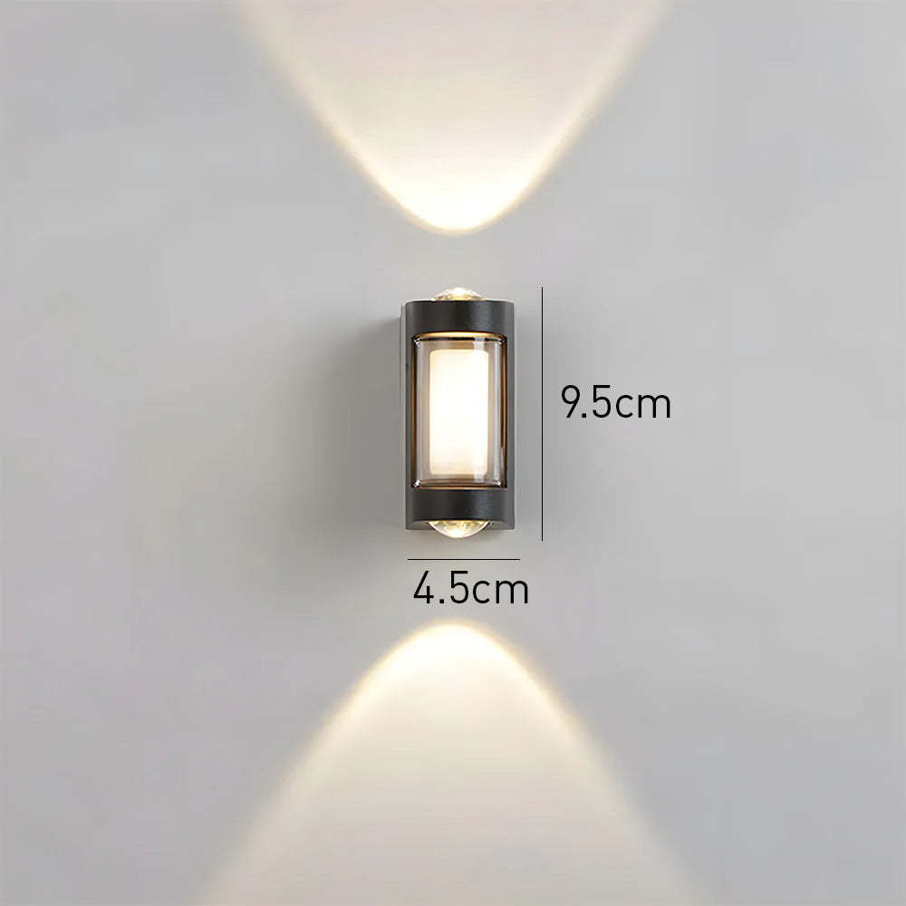 LED Waterproof Up and Down Black Outdoor Wall Lighting