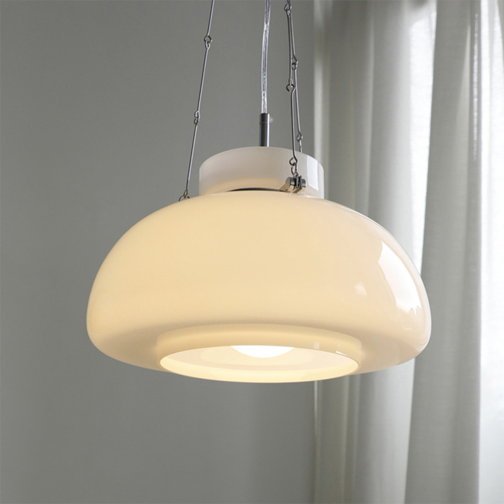 Mid-Century Modern Bauhaus Dome Glass Pendant Light -Homdiy