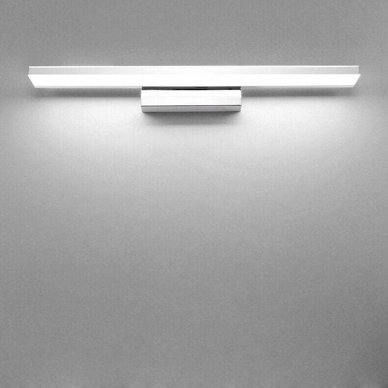 Contemporary Silver Simple Metal Mirror Bathroom Wall Light