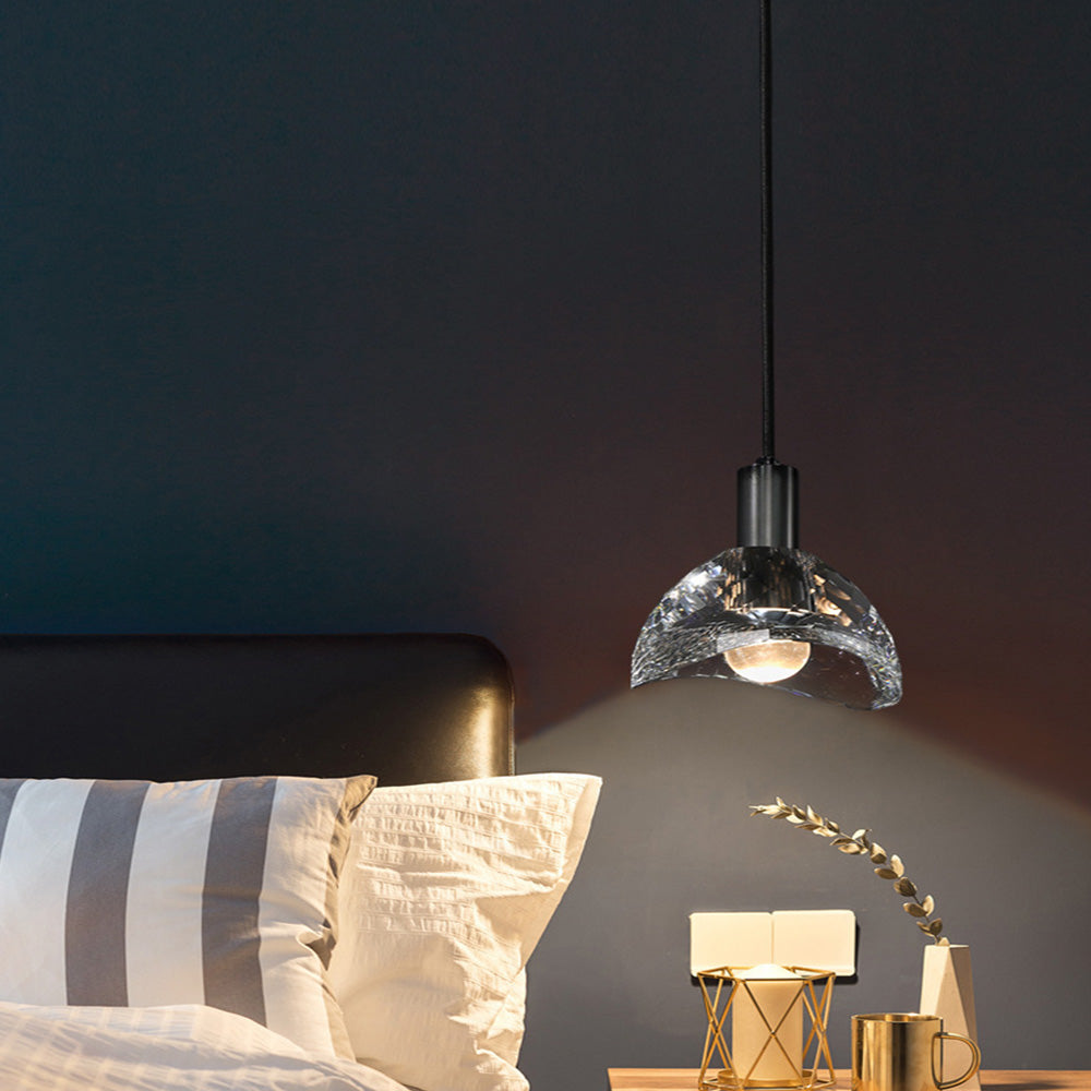 Modern Black Irregular Crystal LED Pendant Lighting