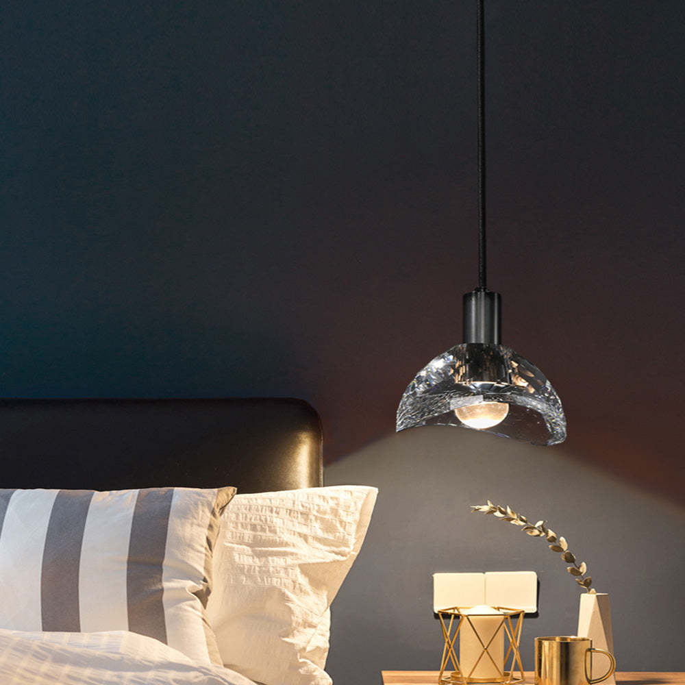 Modern Black Irregular Crystal LED Pendant Lighting