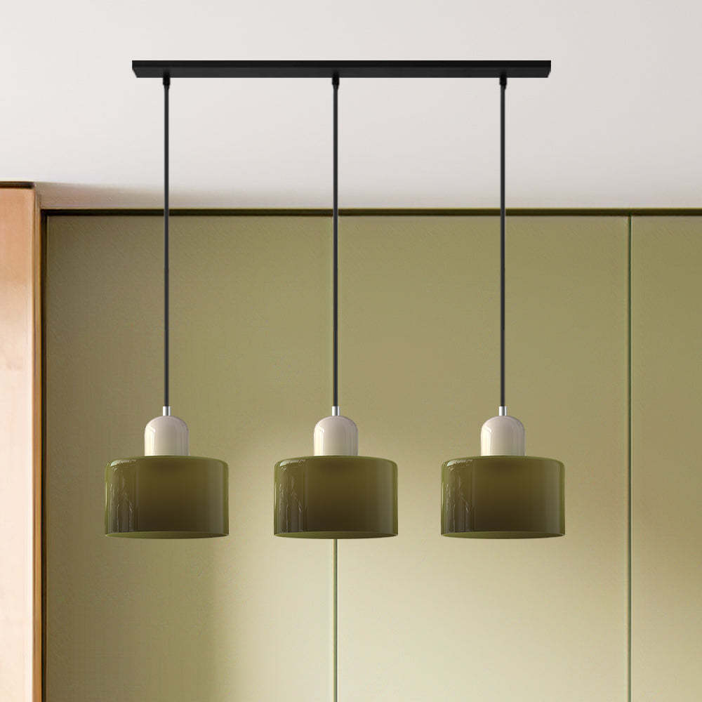 Contemporary 3-Heads Glass Pendant Light For Kitchen