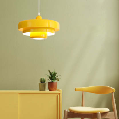 Medieval Danish Retro Yellow Bauhaus Ceiling Pendant Light