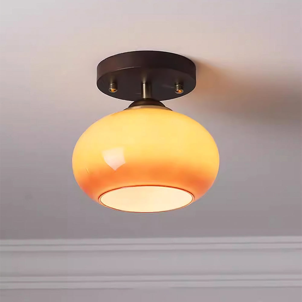 Vintage Orange Round Ceiling Bedroom Lighting