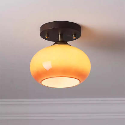 Vintage Orange Round Ceiling Bedroom Lighting