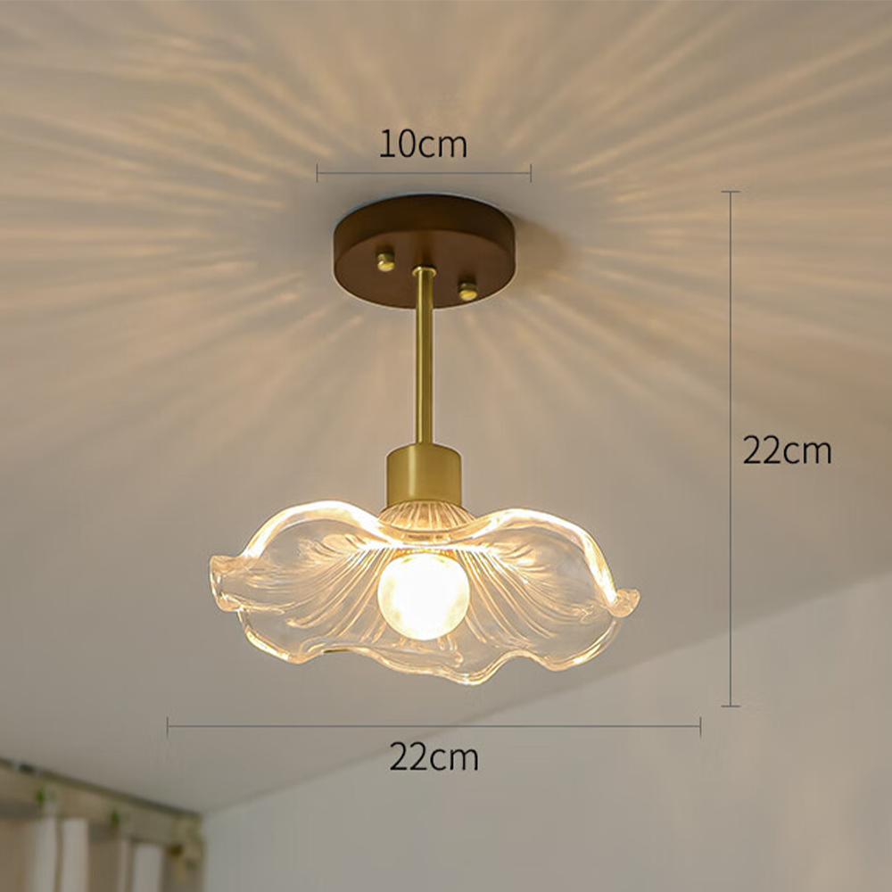 Art Deco Glass Semi Flush Hallway Entry Ceiling Lighting