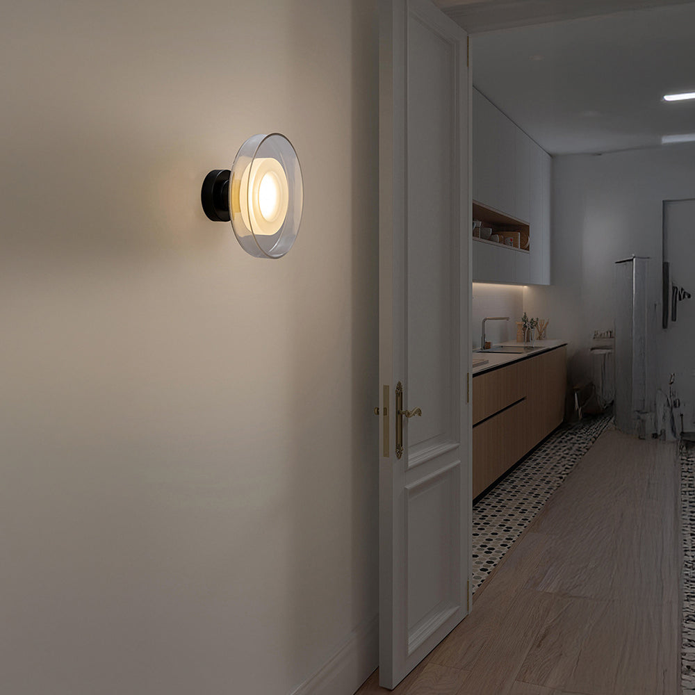 Nordic Minimalist Glass Round LED Hallway Wall Sconce