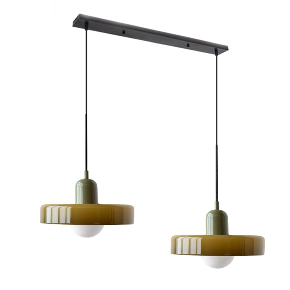 2 Heads Modern Bauhaus Glass Pendant Light -Homdiy