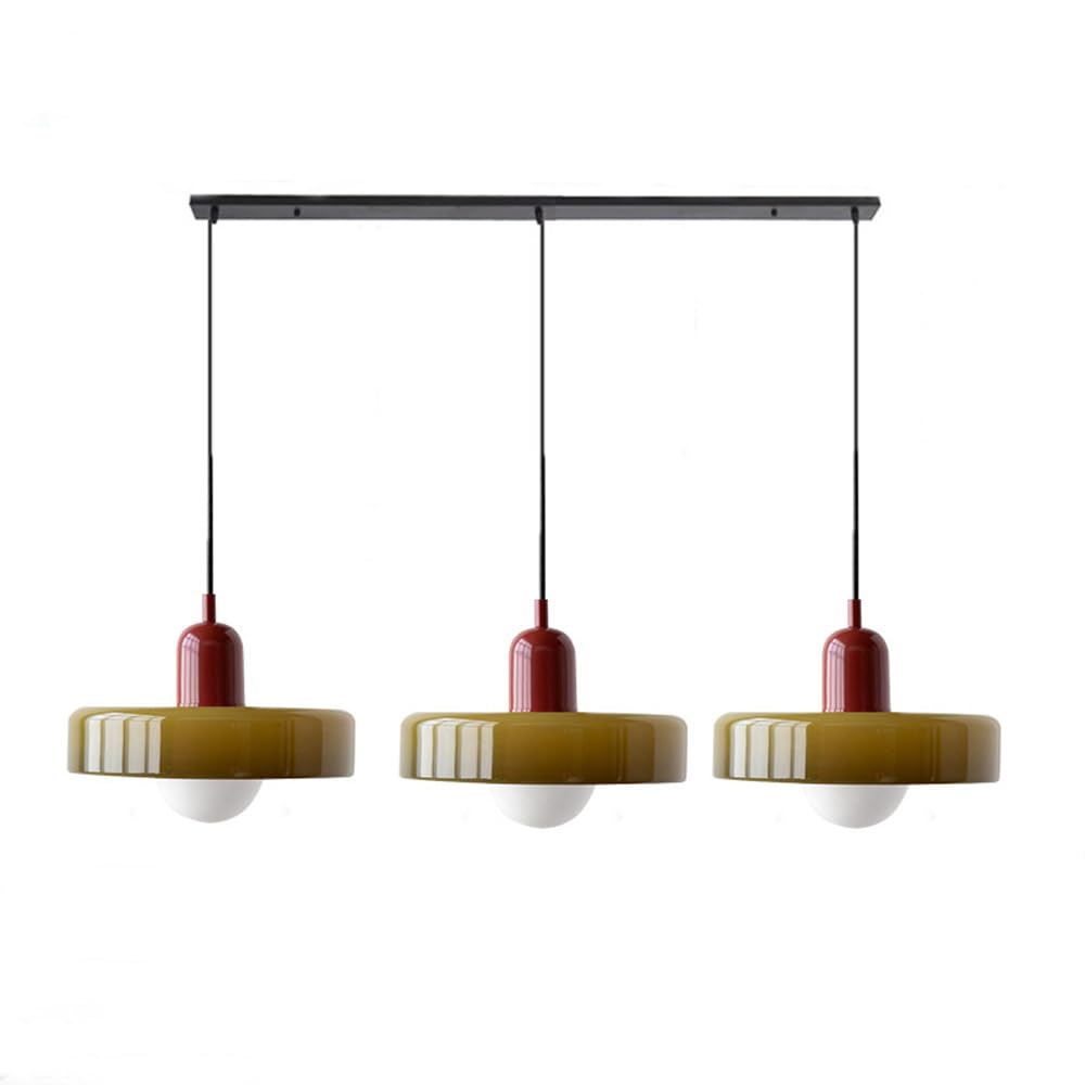 3 Heads Simple Bauhaus Glass Pendant Light -Homdiy