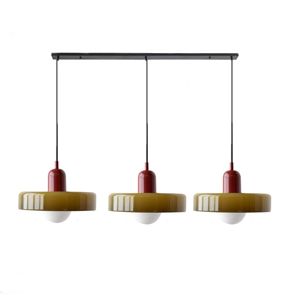 3 Heads Simple Bauhaus Glass Pendant Light -Homdiy