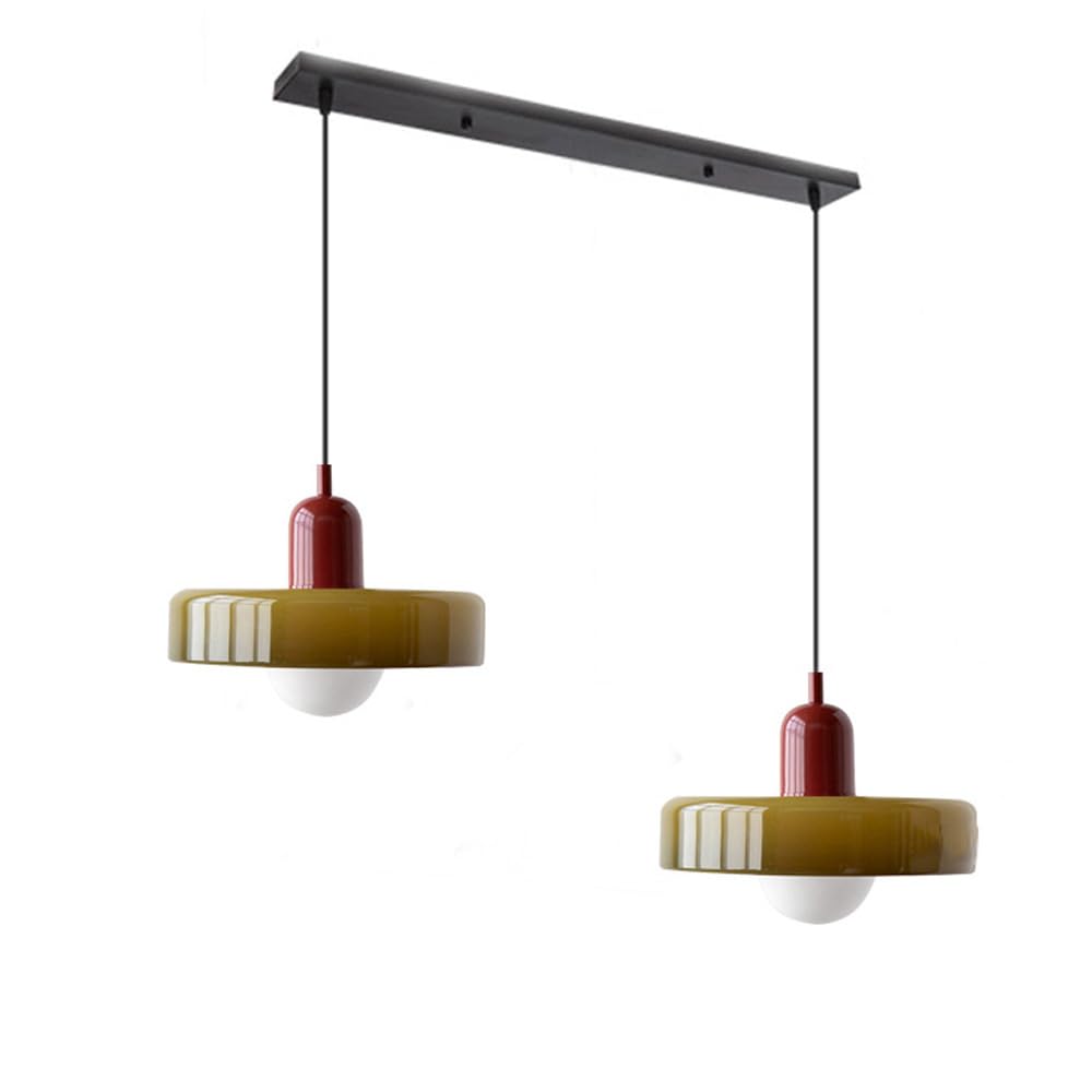 2 Heads Modern Bauhaus Glass Pendant Light -Homdiy