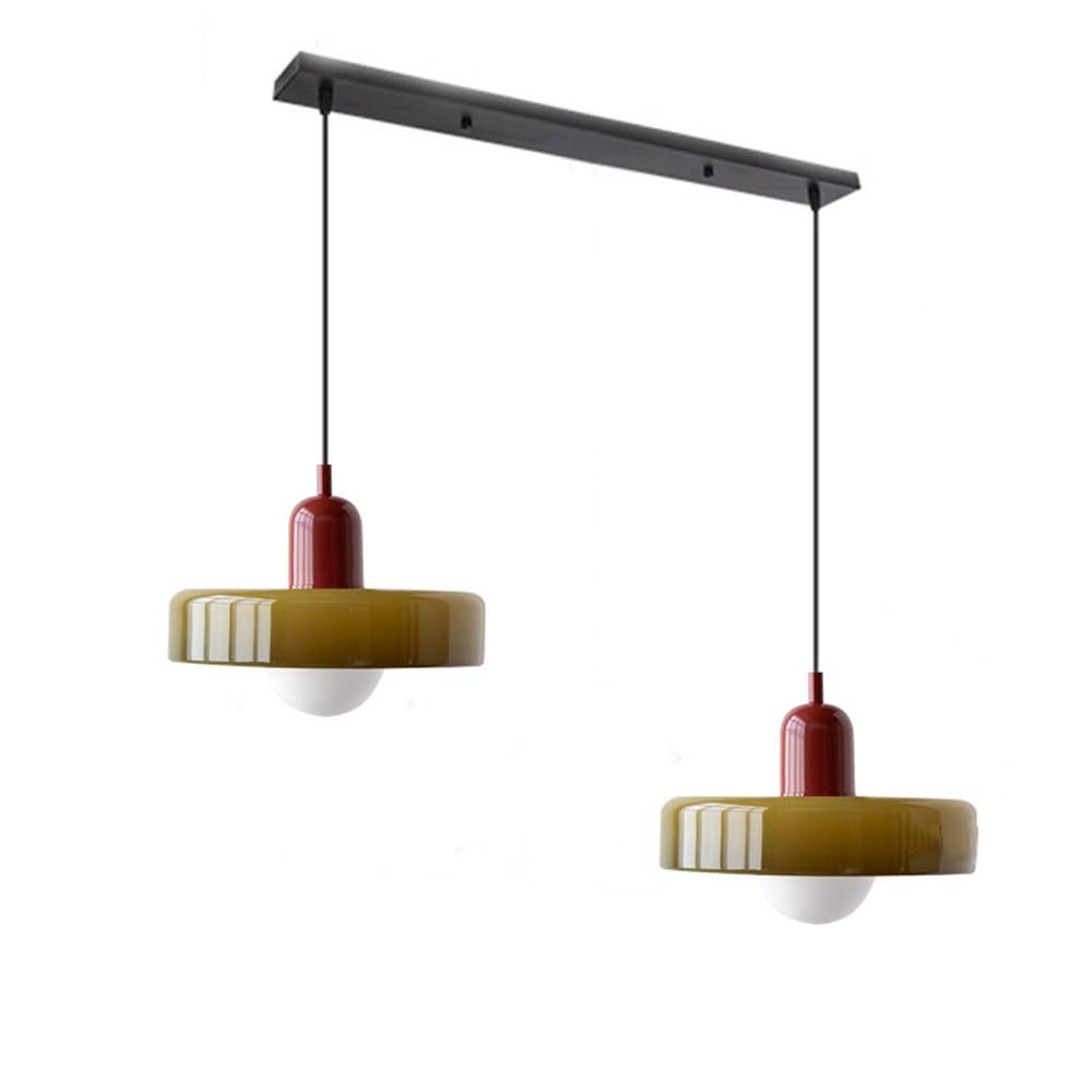 2 Heads Modern Bauhaus Glass Pendant Light -Homdiy
