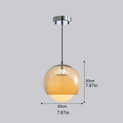 Medieval Retro Orange Bauhaus Decoration Glass Pendant Light -Homdiy