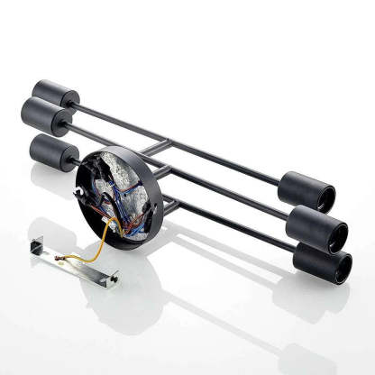 Industrial Black Iron Living Room Semi Flush Ceiling Lights