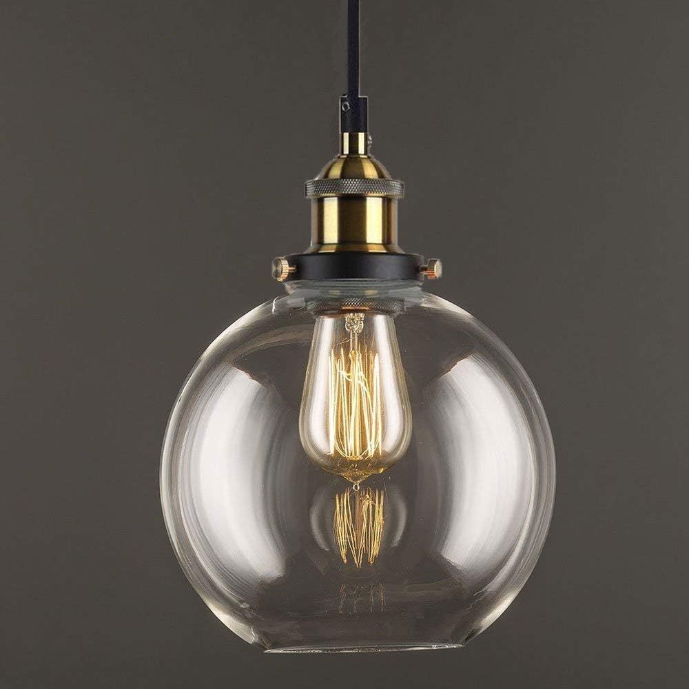 Minimalist Style Black Glass Pendant Light For Kitchen