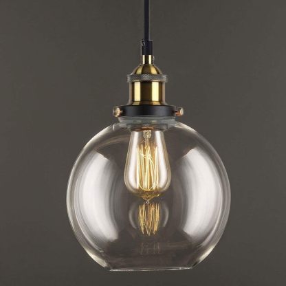 Minimalist Style Black Glass Pendant Light For Kitchen