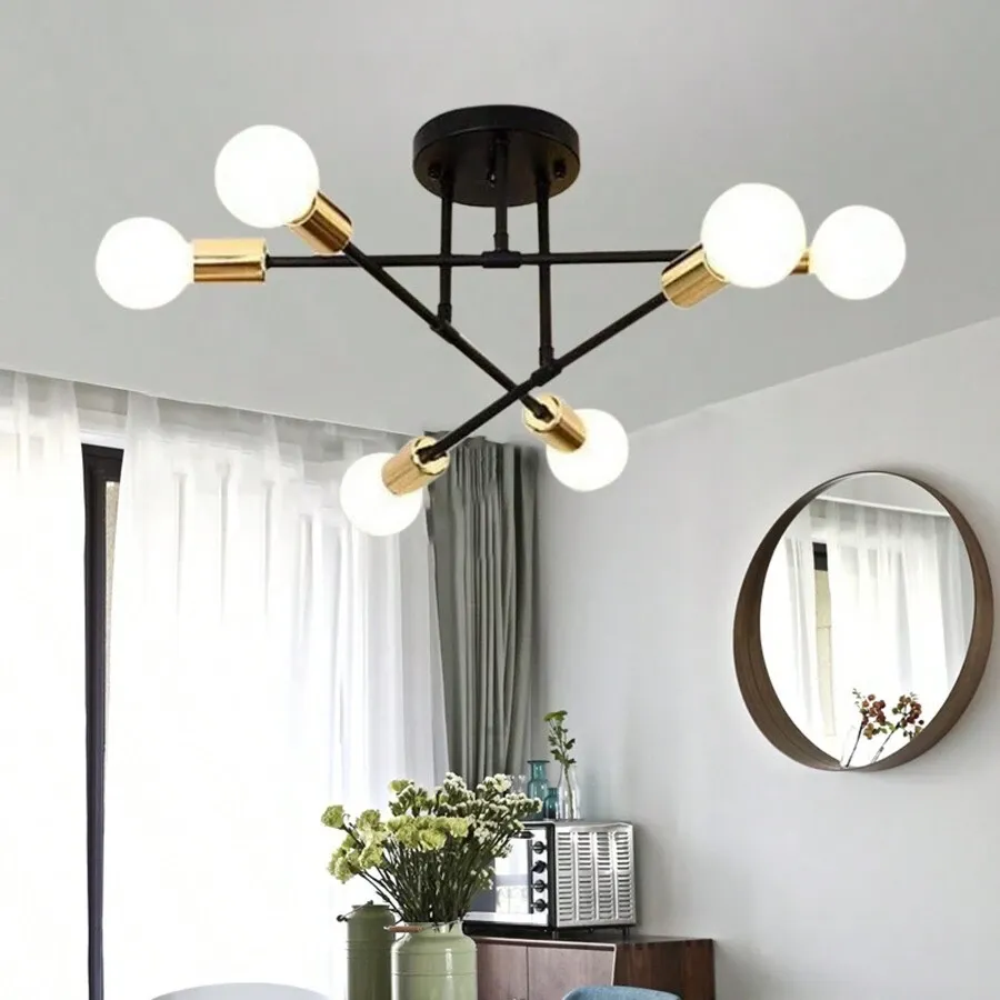 Semi Flush Mount Iron Bedroom Ceiling Lights