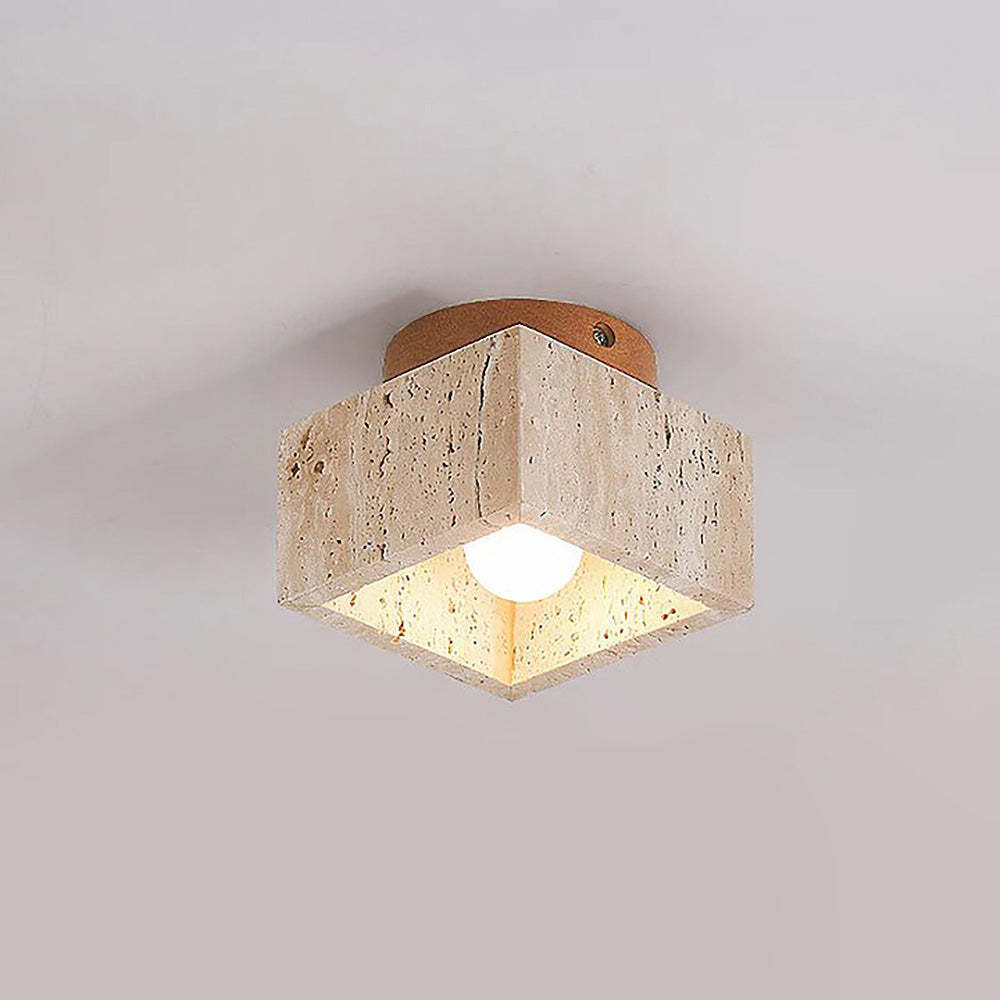 Stone Simplicity Cylindrical Hallway Ceiling Light