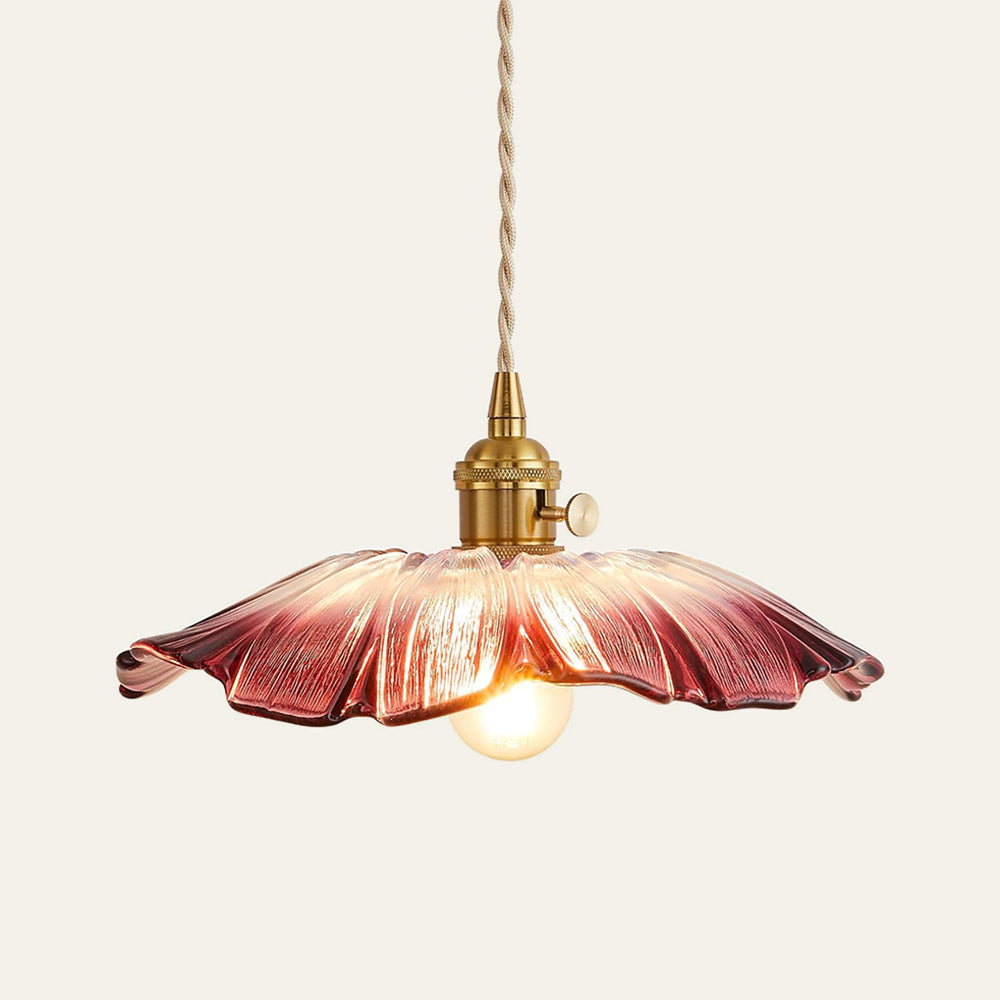 Vintage Flower Shape Glass Pendant Light For Dining Room