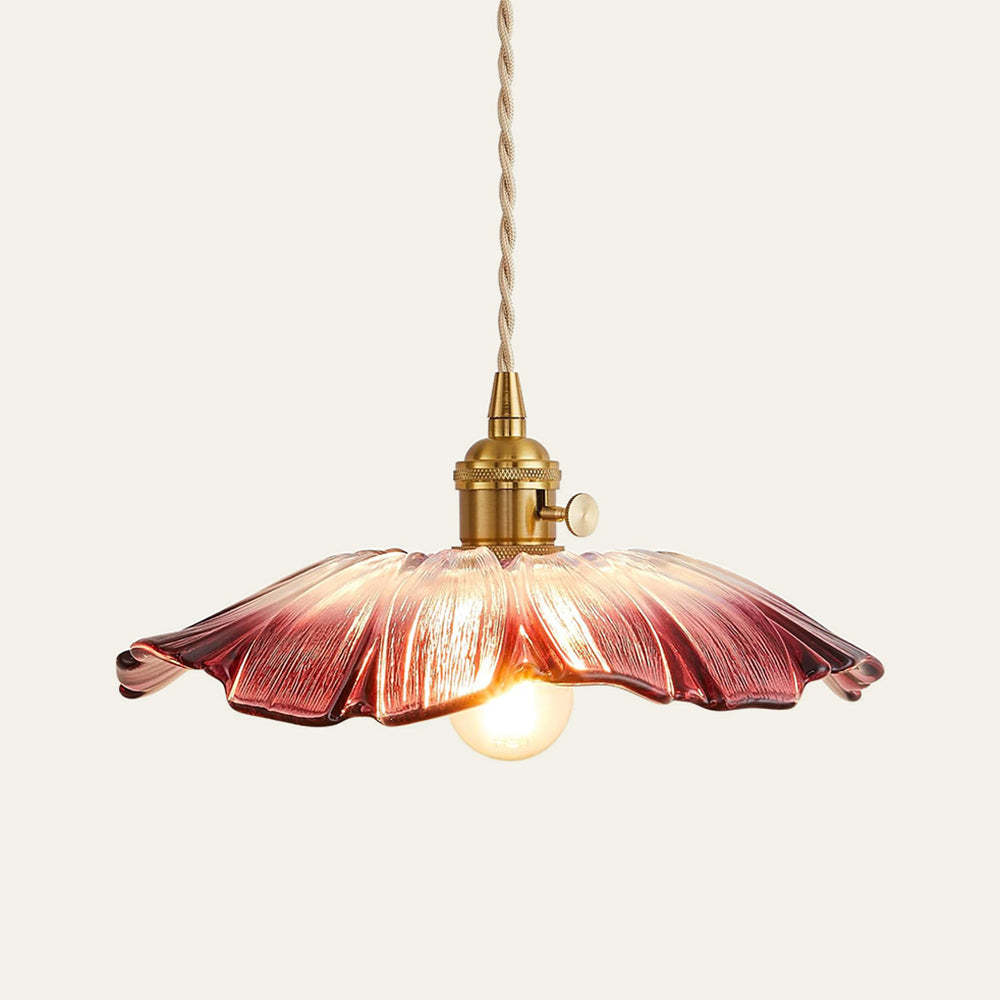 Vintage Flower Shape Glass Pendant Light For Dining Room